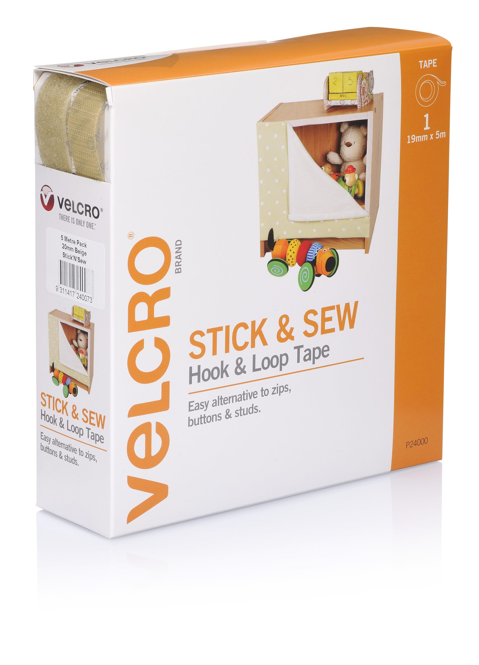 VELCRO Brand - Stick On Hook and Loop Fasteners 20mm x 1m Tape