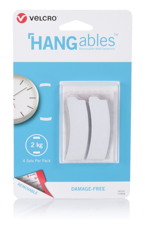 SET OF 4 STRIPS VELCRO® BRAND HANGABLES™ REMOVABLE WALL FASTENERS